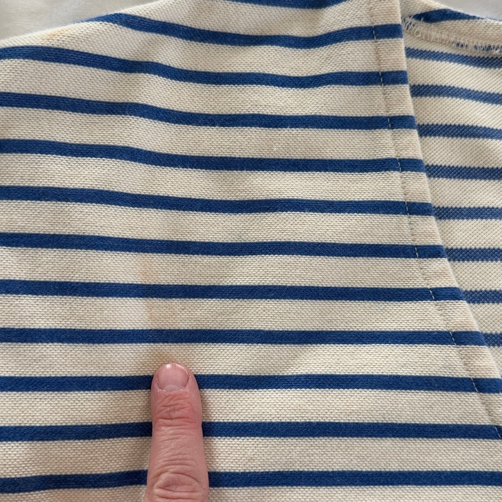 Madewell Vacances Striped Dress V Neck White & Blue Large Women’s - Picture 7 of 10